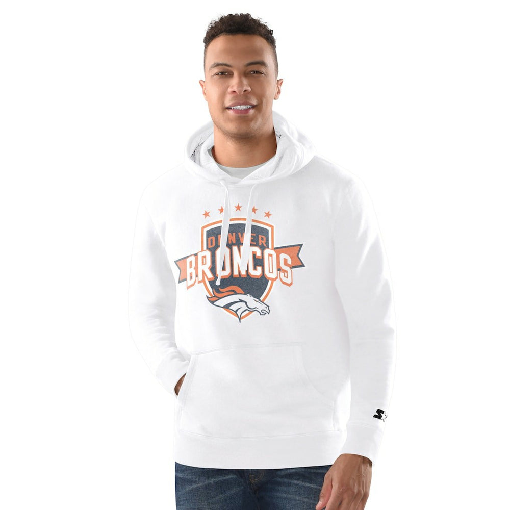 Denver Broncos Starter Vintage Pullover Hoodie - White - NFL