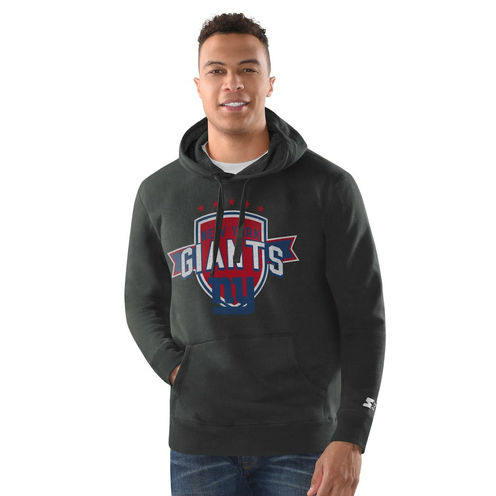 New York Giants Starter Vintage Pullover Hoodie - Charcoal - NFL