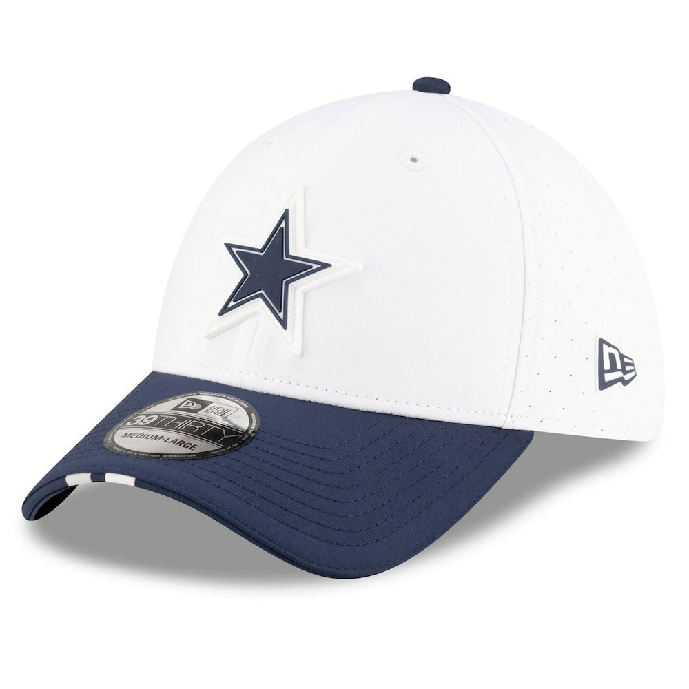 Dallas Cowboys New Era 2025 NFL Training Camp 39THIRTY Flex Hat - White/Navy - NFL