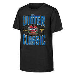 St. Louis Blues Youth 2025 NHL Winter Classic Game Day T-Shirt - Black | NHL Lifestyle