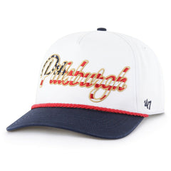 Pittsburgh Steelers '47 Patriotic Overhand Hitch Adjustable Hat - White - 47 brand