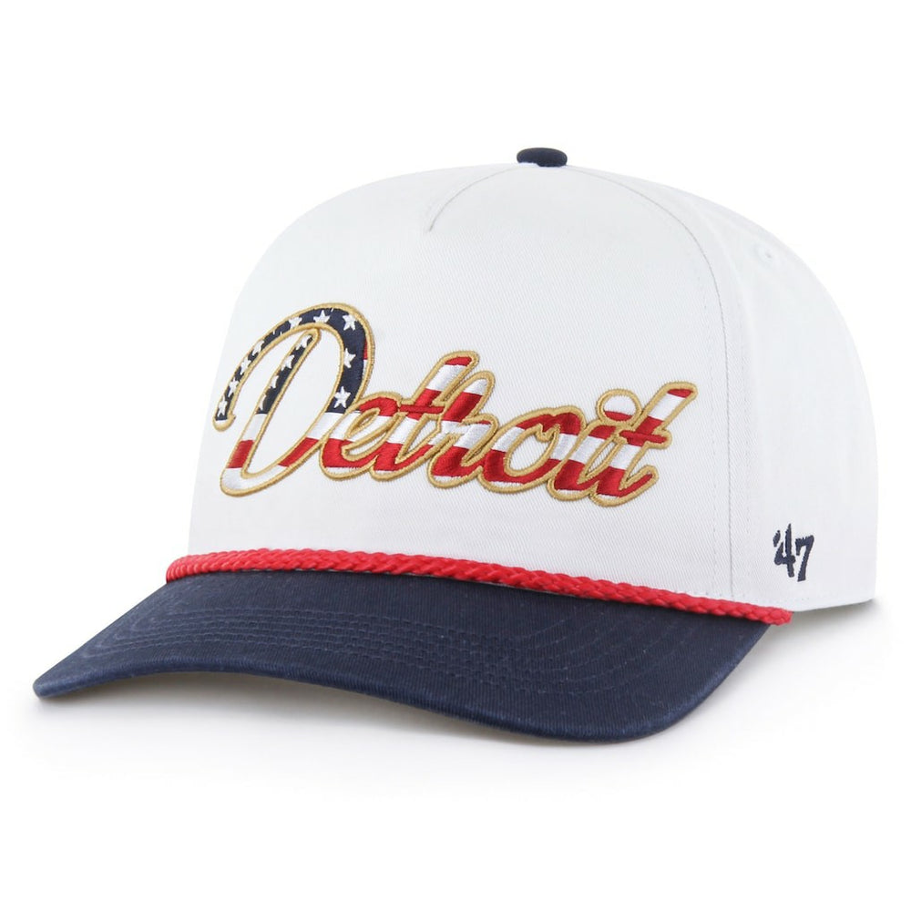 Detroit Lions '47 Patriotic Overhand Hitch Adjustable Hat - White - 47 brand
