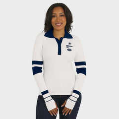 Dallas Cowboys WEAR by Erin Andrews Women's Ribbed Henley Polo Sweater - White - NFL