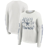 Dallas Cowboys WEAR by Erin Andrews Women's Graphic Waffle Long-Sleeve T-Shirt - White - NFL