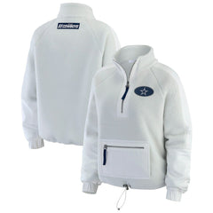 Dallas Cowboys WEAR by Erin Andrews Women's Polar Fleece Half-Zip Jacket - White - NFL
