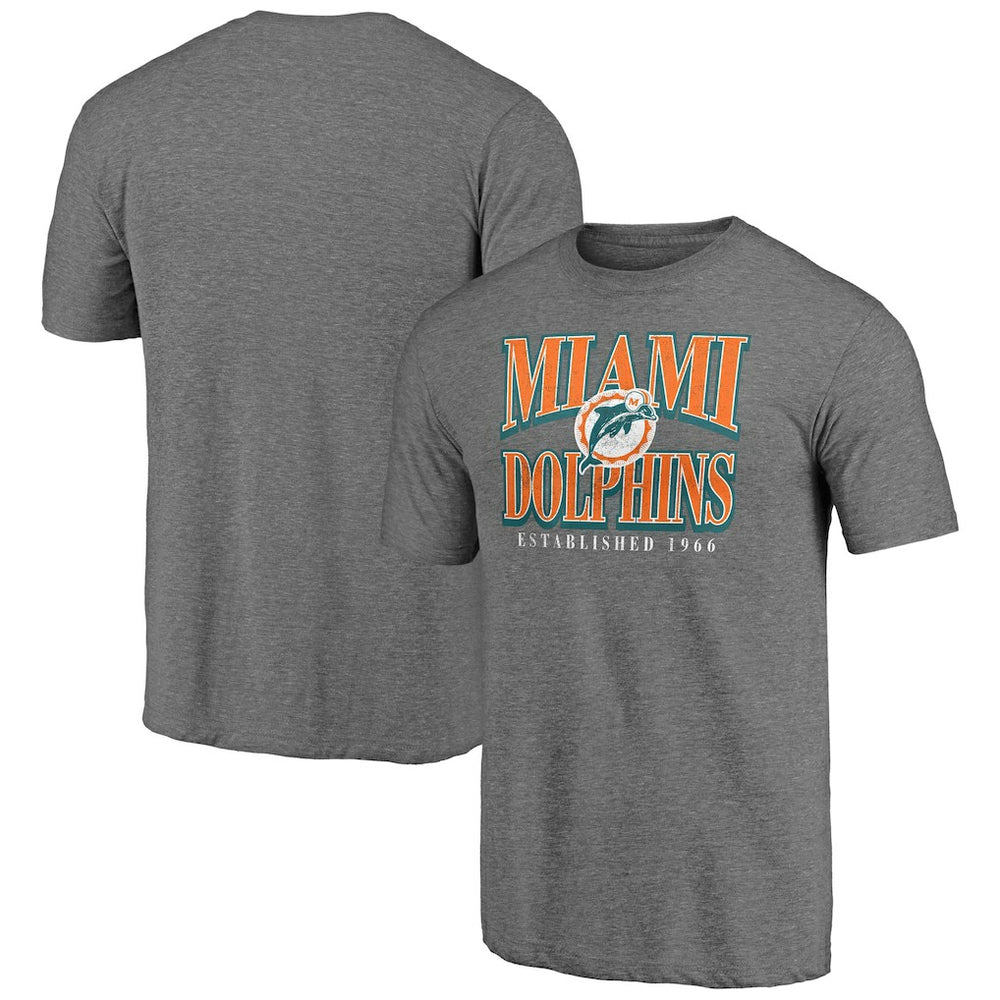 Miami Dolphins Vintage Tri-Blend T-Shirt - Heather Gray - NFL