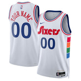 Nike Philadelphia 76ers Unisex 2024/25 Custom Swingman Jersey City Edition White