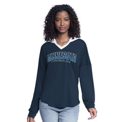 Minnesota Timberwolves G-III 4Her by Carl Banks Women's Bench Player Oversized Long Sleeve Hooded Top Navy
