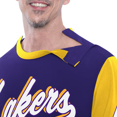 Los Angeles Lakers G-III Sports by Carl Banks Adaptive Rugby Long Sleeve Top Purple