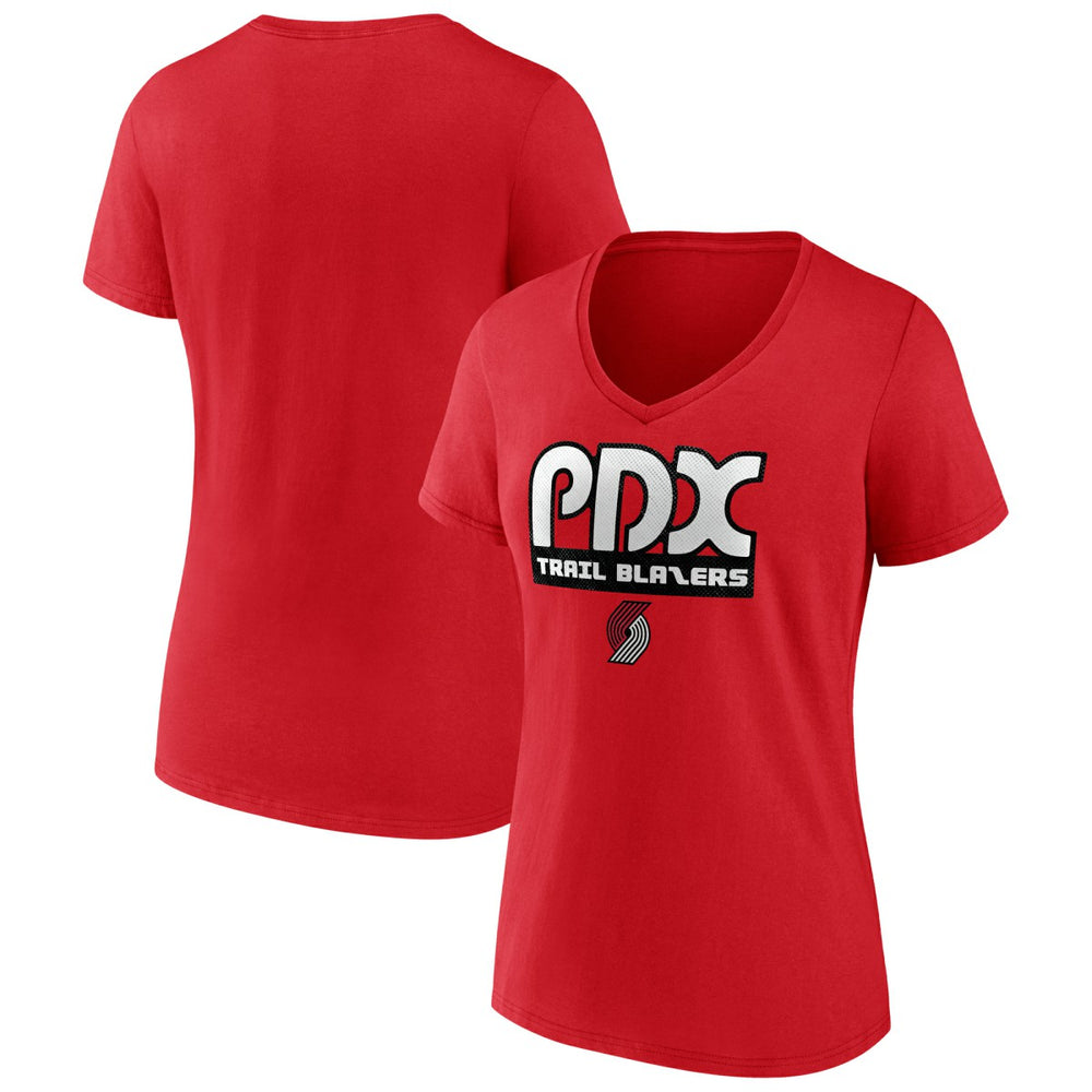 Portland Trail Blazers Women's Team Pride V-Neck T-Shirt Red