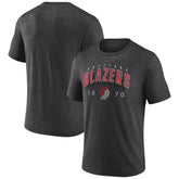 Portland Trail Blazers Backboard Tri-Blend T-Shirt Charcoal