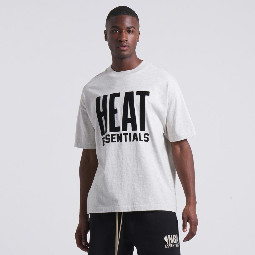 Miami Heat Fear of God Unisex NBA x ESSENTIALS T-Shirt Heather Gray