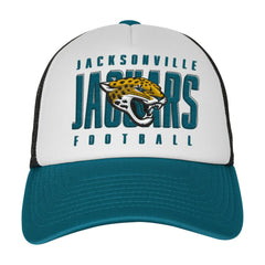 Jacksonville Jaguars Youth Essentials Trucker Adjustable Hat - White/Teal - NFL