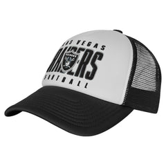 Las Vegas Raiders Youth Essentials Trucker Adjustable Hat - White/Black - NFL