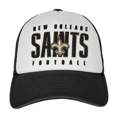 New Orleans Saints Youth Essentials Trucker Adjustable Hat - White/Black - NFL