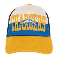 Los Angeles Chargers Youth Modern Fan Trucker Adjustable Hat - White/Gold - NFL