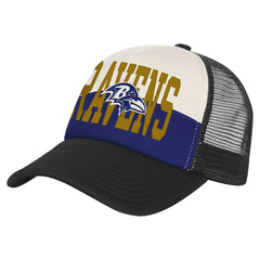 Baltimore Ravens Youth Modern Fan Trucker Adjustable Hat - White/Black - NFL