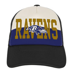 Baltimore Ravens Youth Modern Fan Trucker Adjustable Hat - White/Black - NFL