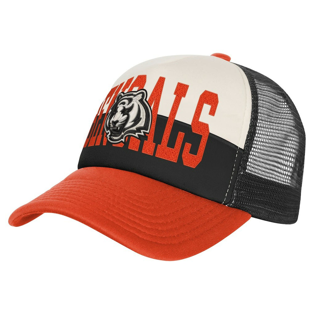 Cincinnati Bengals Youth Modern Fan Trucker Adjustable Hat - White/Orange - NFL