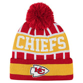 Kansas City Chiefs Outerstuff Youth Go Fast Cuffed Knit Hat with Pom - Red - NFL