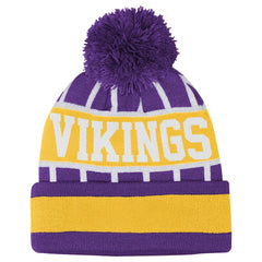 Minnesota Vikings Outerstuff Youth Go Fast Cuffed Knit Hat with Pom - Purple - NFL