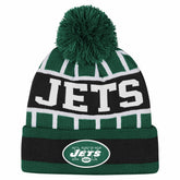 New York Jets Outerstuff Youth Go Fast Cuffed Knit Hat with Pom - Green - NFL