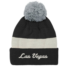Las Vegas Raiders Outerstuff Youth Modern Fan Cuffed Knit Hat with Pom - Black - NFL