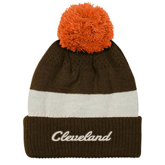 Cleveland Browns Outerstuff Youth Modern Fan Cuffed Knit Hat with Pom - Brown - NFL