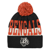 Cincinnati Bengals Outerstuff Youth Modern Fan Cuffed Knit Hat with Pom - Black - NFL
