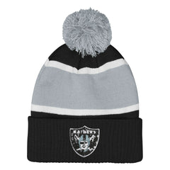 Las Vegas Raiders Outerstuff Girls Let's Play Cuffed Knit Hat with Pom - Black - NFL
