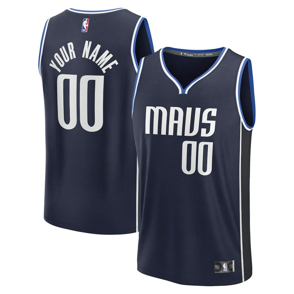 Fanatics Dallas Mavericks Fast Break Custom Jersey Statement Editi- Navy