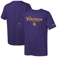 Minnesota Vikings Youth Sideline Team Issue T-Shirt - Purple - Nike
