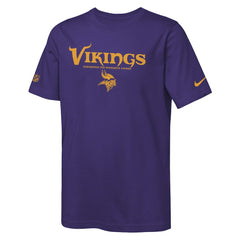 Minnesota Vikings Youth Sideline Team Issue T-Shirt - Purple - Nike