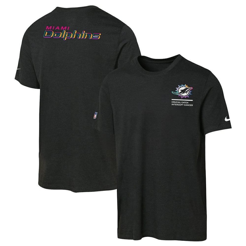 Miami Dolphins Youth 2025 NFL Crucial Catch Tri-Blend Dri-FIT T-Shirt - Black - Nike