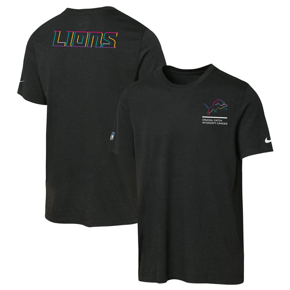 Detroit Lions Youth 2025 NFL Crucial Catch Tri-Blend Dri-FIT T-Shirt - Black - Nike