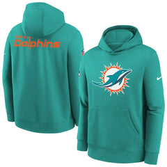 Miami Dolphins Youth Sideline Club Fleece Hoodie - Aqua - Nike