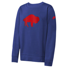Buffalo Bills Youth Rewind Essential Pullover Crewneck Sweatshirt - Royal - Nike