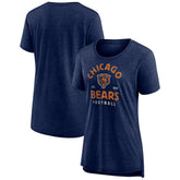 Chicago Bears Women's Vintage Arch Tri-Blend T-Shirt - Navy - NFL