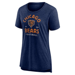 Chicago Bears Women's Vintage Arch Tri-Blend T-Shirt - Navy - NFL
