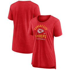 Kansas City Chiefs Women's Vintage Arch Tri-Blend T-Shirt - Red - NFL