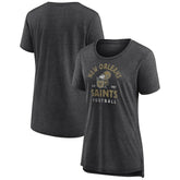 New Orleans Saints Women's Vintage Arch Tri-Blend T-Shirt - Charcoal - NFL