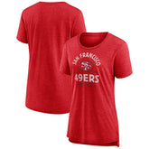 San Francisco 49ers Women's Vintage Arch Tri-Blend T-Shirt - Scarlet - NFL