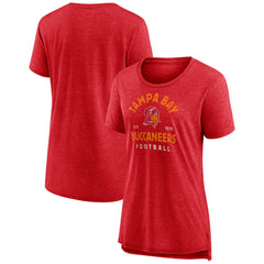 Tampa Bay Buccaneers Women's Vintage Arch Tri-Blend T-Shirt - Red - NFL