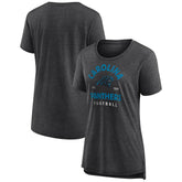 Carolina Panthers Women's Vintage Arch Tri-Blend T-Shirt - Charcoal - NFL