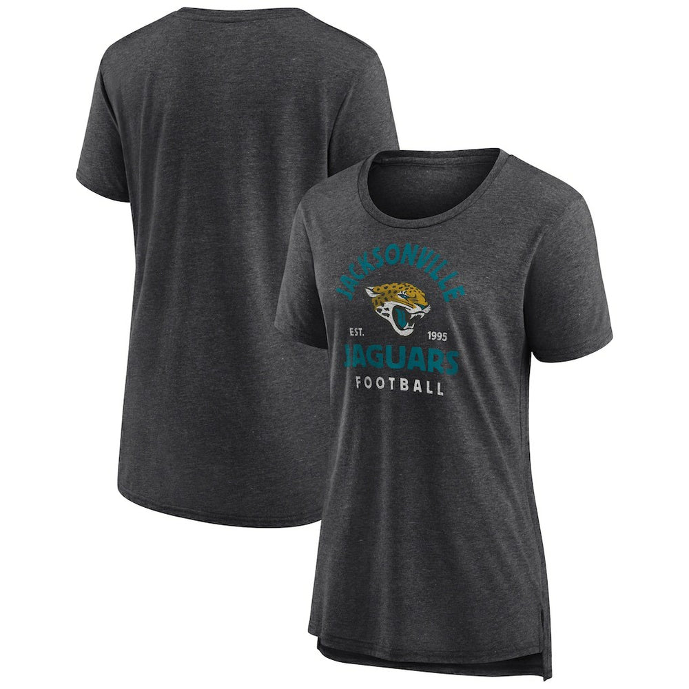 Jacksonville Jaguars Women's Vintage Arch Tri-Blend T-Shirt - Charcoal - NFL