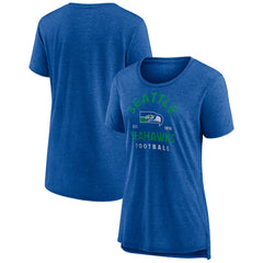 Seattle Seahawks Women's Vintage Arch Tri-Blend T-Shirt - Royal - NFL