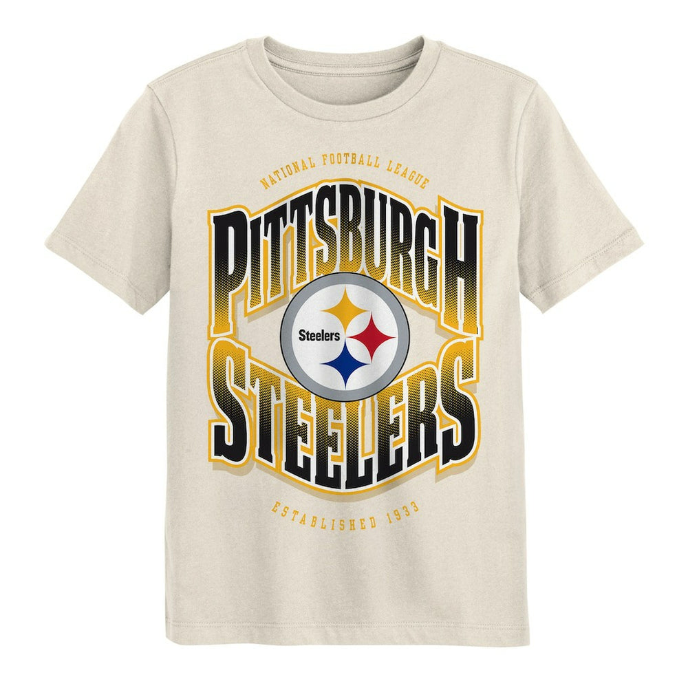 Pittsburgh Steelers Outerstuff Youth Huddle T-Shirt - Cream - NFL