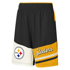 Pittsburgh Steelers Youth Fandemonium Mesh Shorts - Black - NFL