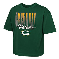 Green Bay Packers Outerstuff Girls Youth Big City Boxy T-Shirt - Green - NFL