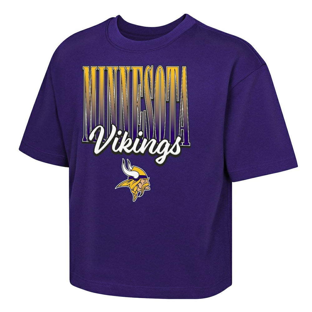 Minnesota Vikings Outerstuff Girls Youth Big City Boxy T-Shirt - Purple - NFL